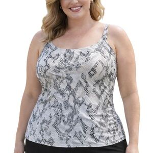 Ruby Ribbon Snake Print Shaping Tank Size 44 Plus Stay Put Grip Hem Adjustable